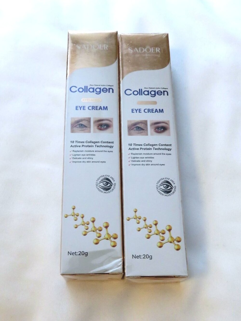 Lot of 2 Sadoer 20 oz. Collagen Eye Cream Anti-Aging Hydrating Firming Skincare